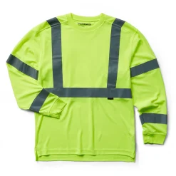 Work Shirts|T-Shirts<Wolverine Caution Long Sleeve Tee - Packaged Hi Vis Green
