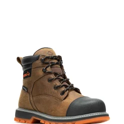 Waterproof|Soft Toe<Wolverine Floorhand LX Cap-Toe 6" Work Boot Sudan Brown