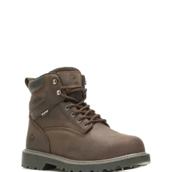 Waterproof|Safety Toe<Wolverine Floorhand Met-Guard 6" Steel-Toe Work Boot Dark Brown