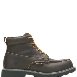Waterproof|Work Boots<Wolverine Floorhand Moc-Toe 6" Steel-Toe Work Boot Dark Brown