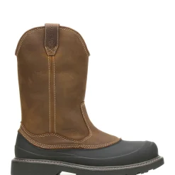 Ultraspring|Waterproof<Wolverine Floorhand Swamp Steel-Toe Work Wellington Dark Brown