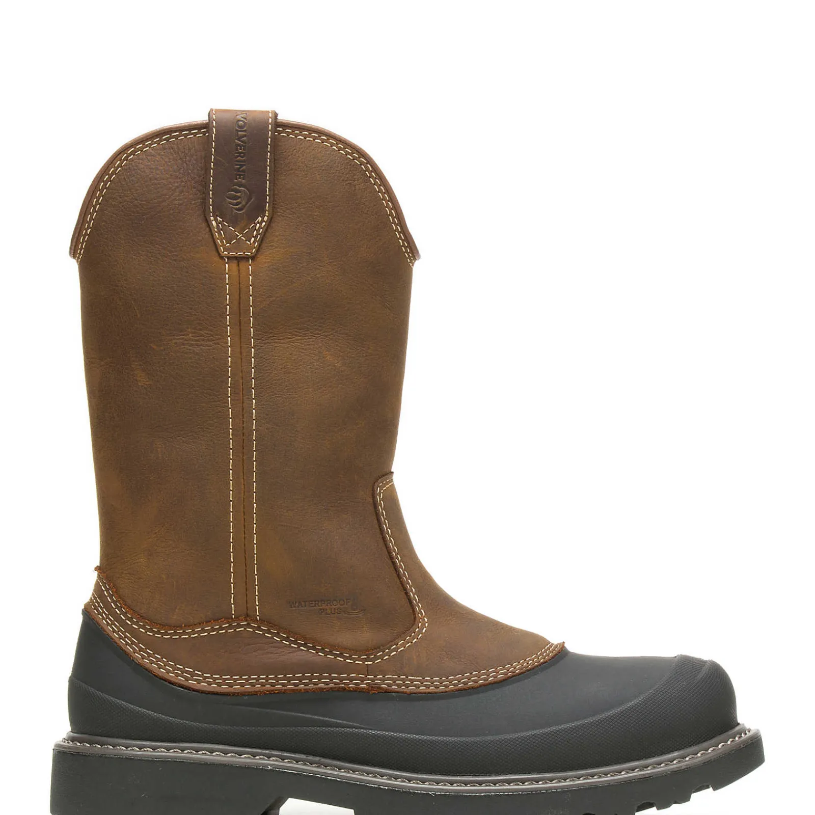 Ultraspring|Waterproof<Wolverine Floorhand Swamp Steel-Toe Work Wellington Dark Brown