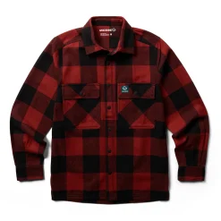Work Shirts|Work Shirts<Wolverine Forge Flannel Overshirt Dark Red Plaid