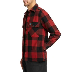 Work Shirts|Work Shirts<Wolverine Forge Flannel Overshirt Dark Red Plaid