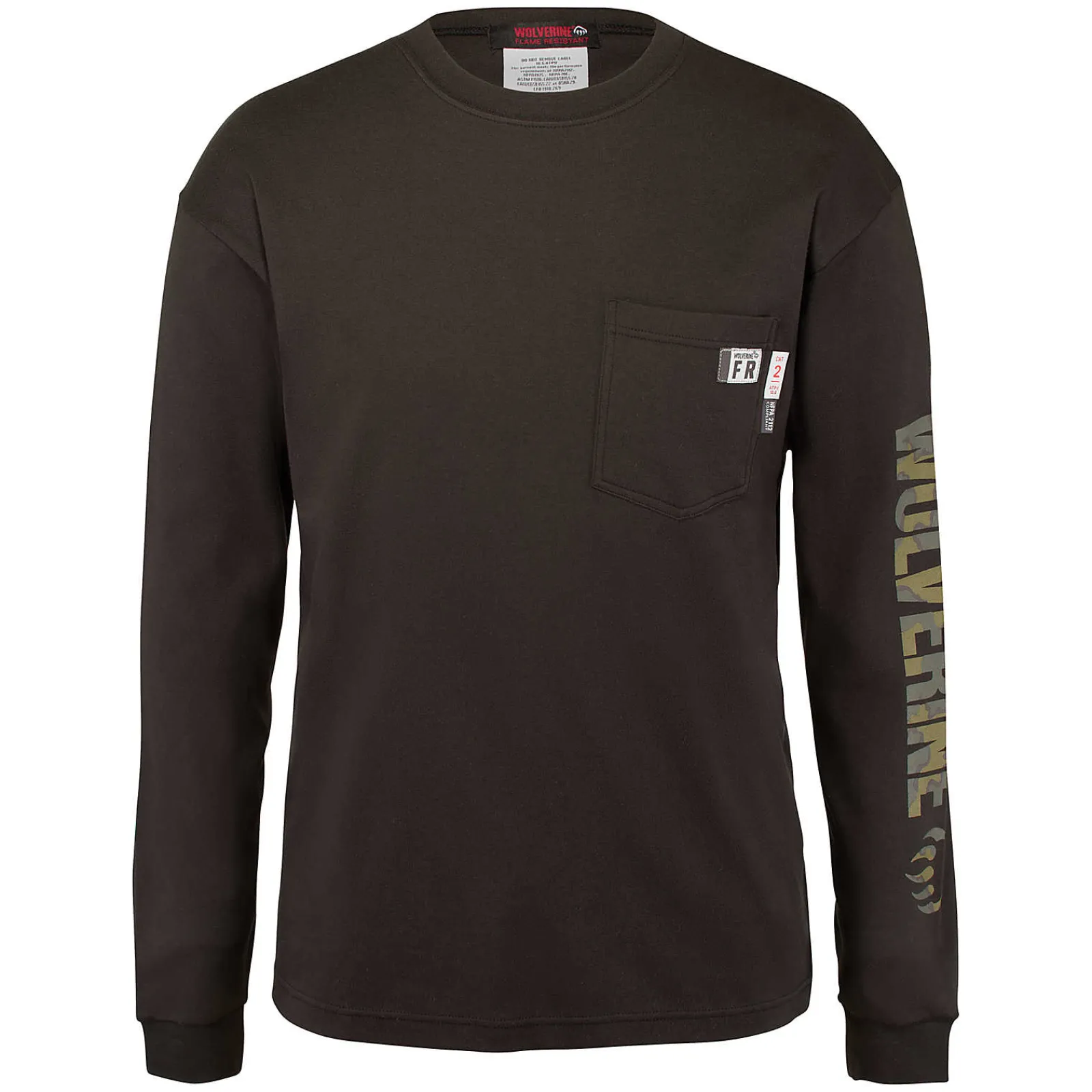 T-Shirts|Safety Gear<Wolverine FR Long Sleeve Print Tee Black