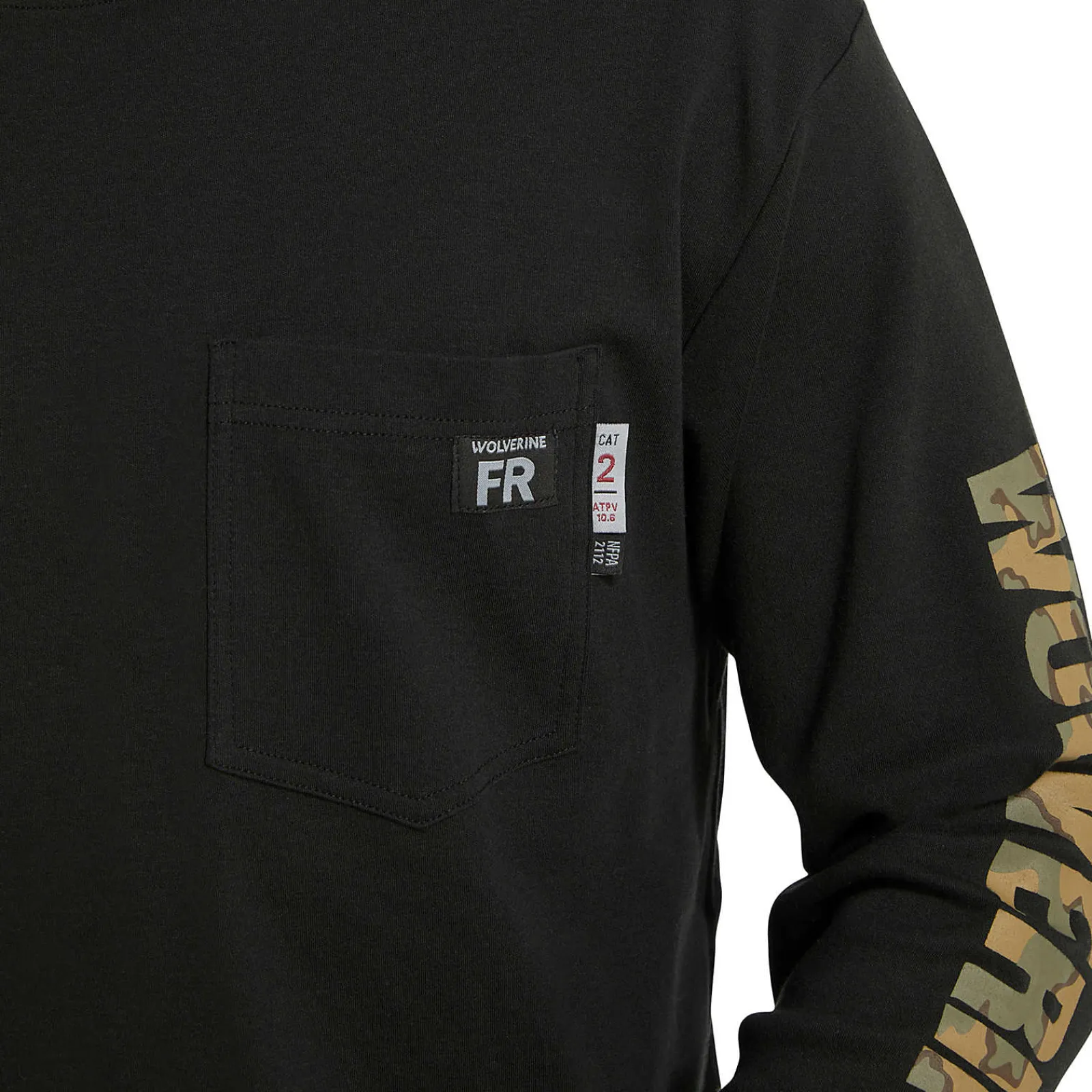 T-Shirts|Safety Gear<Wolverine FR Long Sleeve Print Tee Black