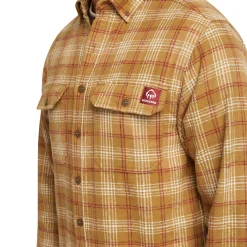 Work Shirts|Best Sellers<Wolverine Glacier Heavyweight Long Sleeve Flannel Shirt Coyote Plaid