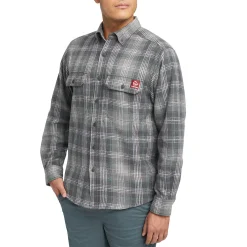 Work Shirts|Best Sellers<Wolverine Glacier Heavyweight Long Sleeve Flannel Shirt Greystone Plaid