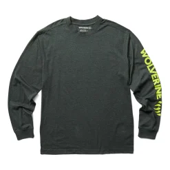 Work Shirts|T-Shirts<Wolverine Graphic Long Sleeve - Sleeve Logo Dark Grey Heather