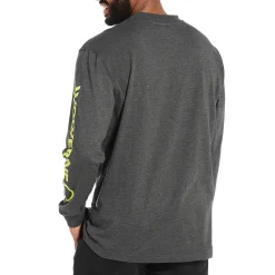 Work Shirts|T-Shirts<Wolverine Graphic Long Sleeve - Sleeve Logo Dark Grey Heather