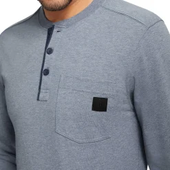 Work Shirts|T-Shirts<Wolverine Guardian Cotton&trade; Long Sleeve Henley Blue Heather