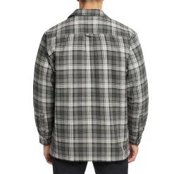 Jackets|Outerwear<Wolverine Hastings Sherpa Lined Zip Shirt-Jac Asphalt Plaid