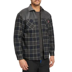 Jackets|Outerwear<Wolverine Marshall II Sherpa Lined Zip Shirt-Jac Granite Plaid