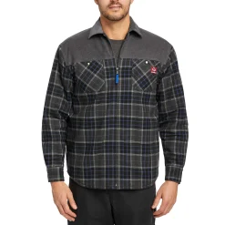 Jackets|Outerwear<Wolverine Marshall II Sherpa Lined Zip Shirt-Jac Granite Plaid