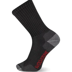 Socks|Socks<Wolverine 2-PK Safety-Toe Moisture-Wicking Crew Sock Black