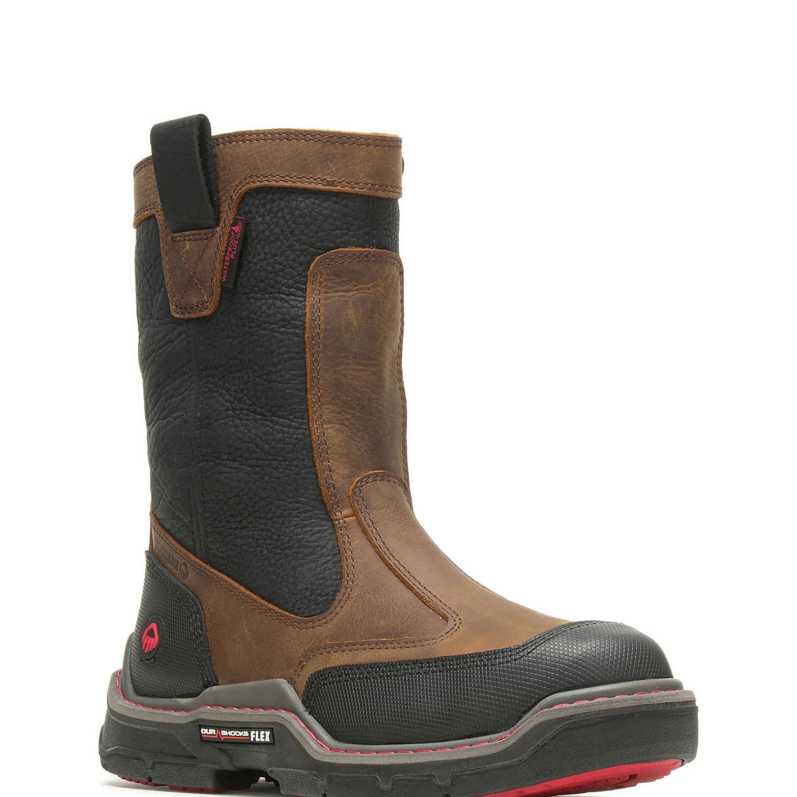 Waterproof|Soft Toe<Wolverine Raider DuraShocks® Heavy Duty CarbonMAX® Work Wellington Brown