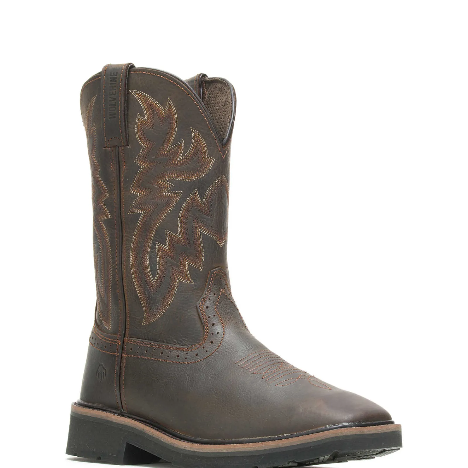 Work Boots|Safety Toe<Wolverine Rancher Square-Toe Steel-Toe Wellington Dk Brown/Rust