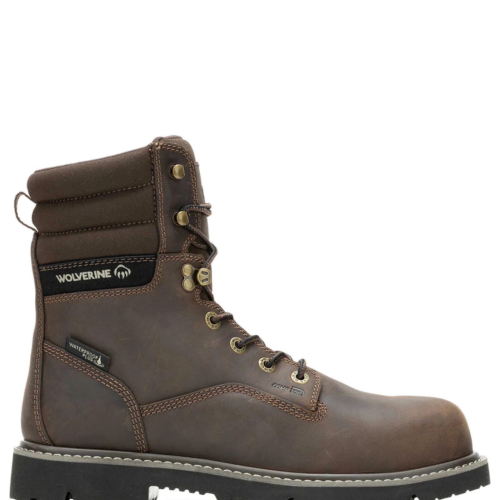 Waterproof|Safety Toe<Wolverine Revival 8" Composite-Toe Work Boot Dark Brown