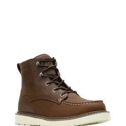 Soft Toe|Work Boots<Wolverine Trade Wedge Unlined 6" Moc-Toe Work Boot Dark Brown