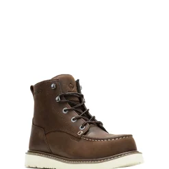 Safety Toe|Work Boots<Wolverine Trade Wedge Unlined 6" Moc-Toe Composite-Toe Work Boot Dark Brown