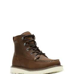 Work Boots|Boots<Wolverine Trade Wedge Unlined 6" Moc-Toe Work Boot Dark Brown