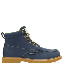 Waterproof|Soft Toe<Wolverine X Valiant University Of Michigan Floorhand Moc Toe Work Boot Navy