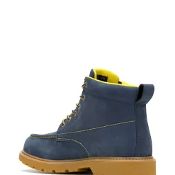 Waterproof|Soft Toe<Wolverine X Valiant University Of Michigan Floorhand Moc Toe Work Boot Navy