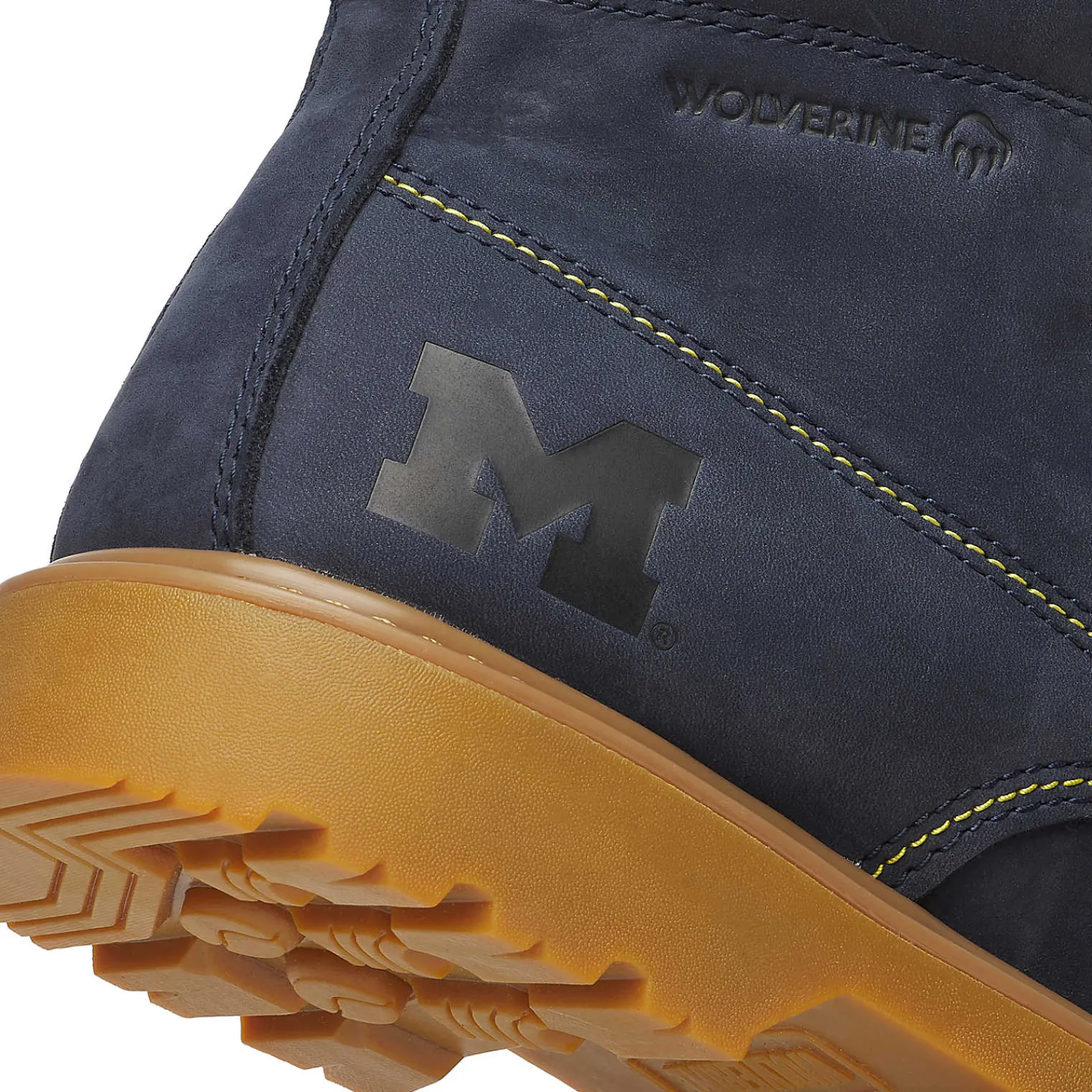 Waterproof|Soft Toe<Wolverine X Valiant University Of Michigan Floorhand Moc Toe Work Boot Navy