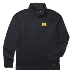 Hoodies & Pullovers|T-Shirts<Wolverine X Valiant University Of Michigan Sun-Stop Eco Half Zip Dark Navy